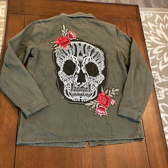 Boom Boom Jackets & Blazers - Boomboom Jeans Embroidered Embellished Skull Roses Jacket Women’s M